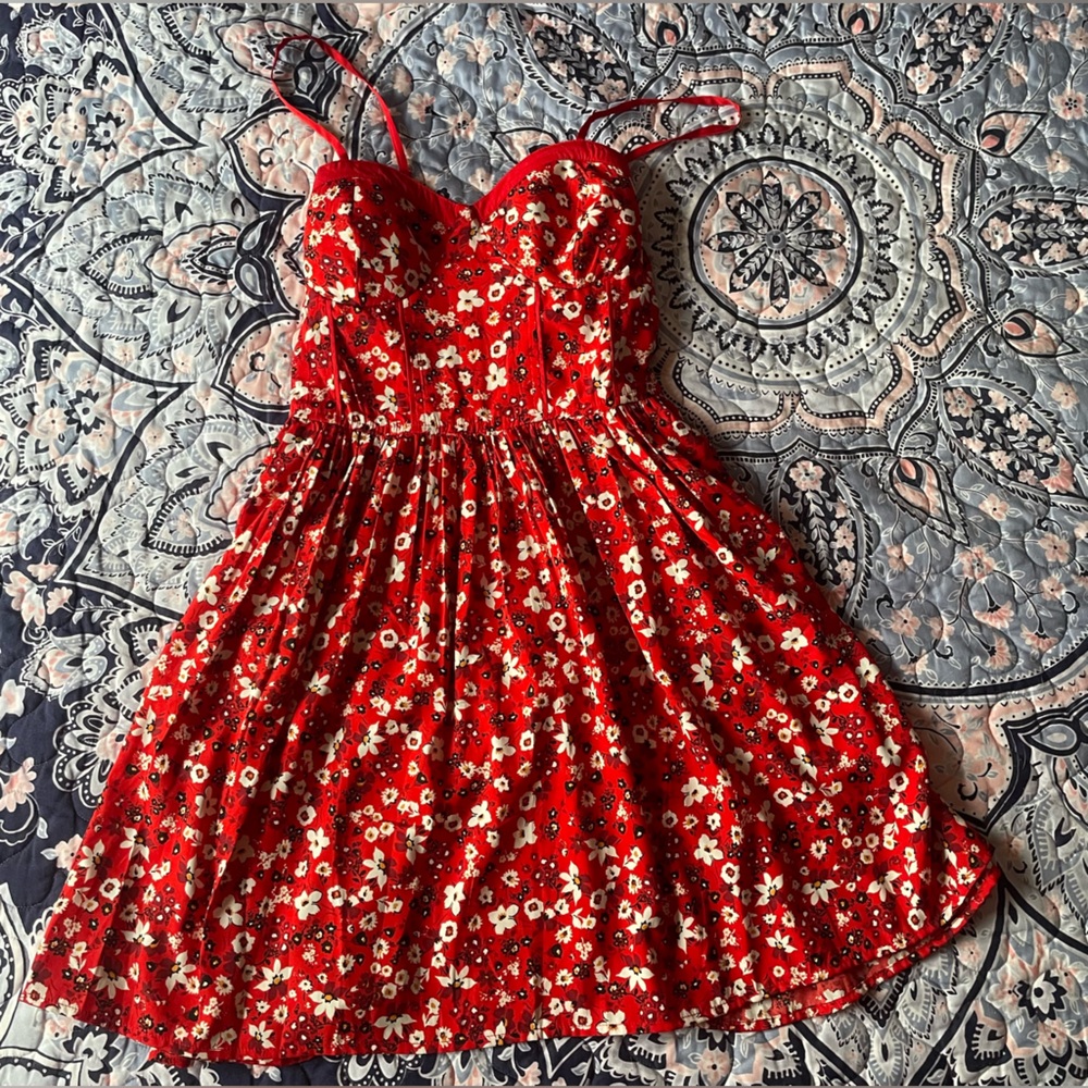 Red Floral Dress